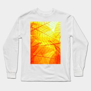 Sunset Leaf Gold and Red Long Sleeve T-Shirt